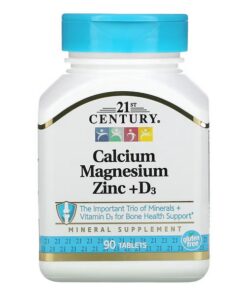 21st Century, Calcium Magnesium Zinc + D3, 90 Tablets