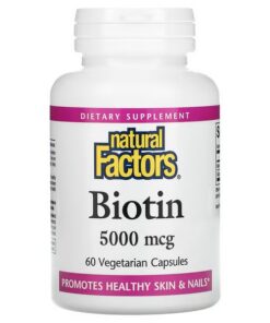 Natural Factors, Biotin, 5,000 mcg, 60 Vegetarian Capsules