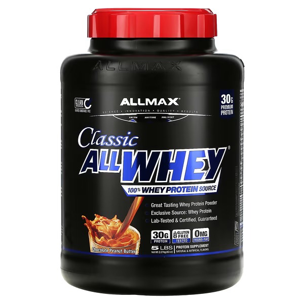 ALLMAX, Classic AllWhey, 100% Whey Protein, Chocolate Peanut Butter, 5 lbs (2.27 kg)