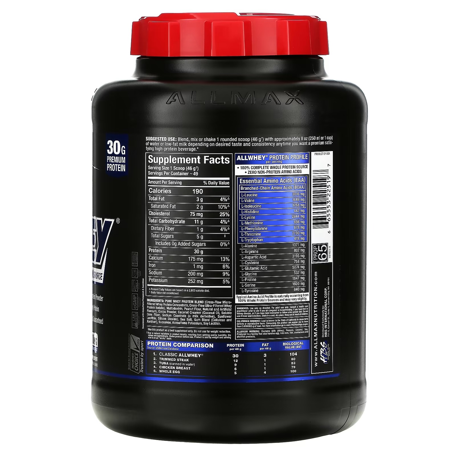 ALLMAX, Classic AllWhey, 100% Whey Protein, Chocolate Peanut Butter, 5 lbs (2.27 kg)_1