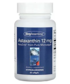 Allergy Research Group, Astaxanthin , AstaZine from Pure Microalgae, 12 mg, 60 softgels