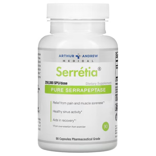 Arthur Andrew Medical, Serretia, Pure Serrapeptase, 125,000 SPU, 90 Capsules