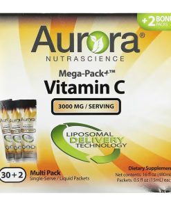 Aurora Nutrascience, Mega-Pack+ Vitamin C, 3,000 mg, 32 Packs, 0.5 fl oz (15 ml) Each