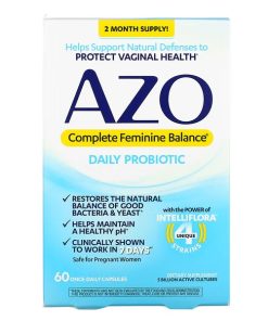 Azo, Complete Feminine Balance, Daily Probiotic, 5 Billion, 60 Once Daily Capsules