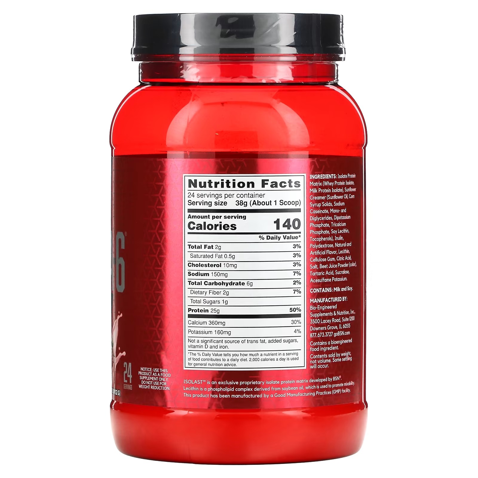 BSN, Syntha-6 Isolate, Protein Powder Drink Mix, Strawberry Milkshake, 2.01 lbs (912 g)1