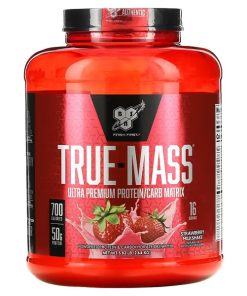BSN, True-Mass, Ultra Premium Protein/Carb Matrix, Strawberry Milkshake, 5.82 lbs (2.64 kg)