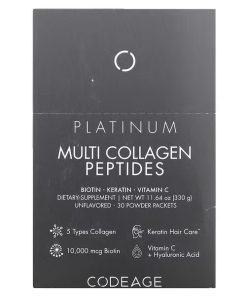 Codeage, Platinum Multi Collagen Peptides, Unflavored, 30 Packets, 0.38 oz (11 g) Each