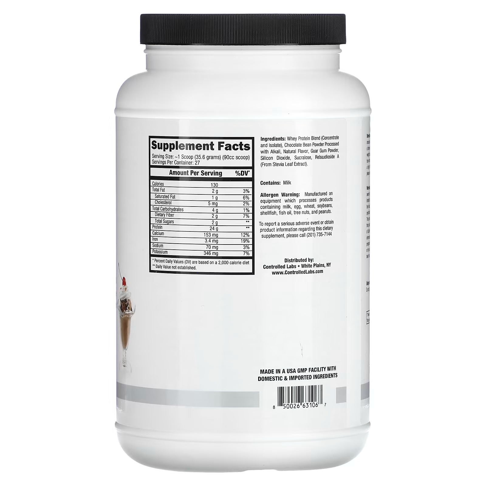 Controlled Labs, Pro More, Protein Matrix, Chocolate Ice Cream Sunday, 2.1 lb (961 g)_1