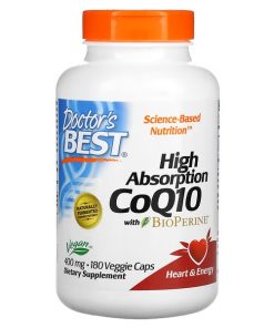 Doctor's Best, High Absorption CoQ10 with BioPerine, 400 mg, 180 Veggie Caps