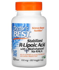 Doctor's Best, Stabilized R-Lipoic Acid with BioEnhanced Na-RALA, 100 mg, 180 Veggie Caps
