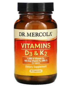 Dr. Mercola, Vitamins D3 & K2, 90 Capsules