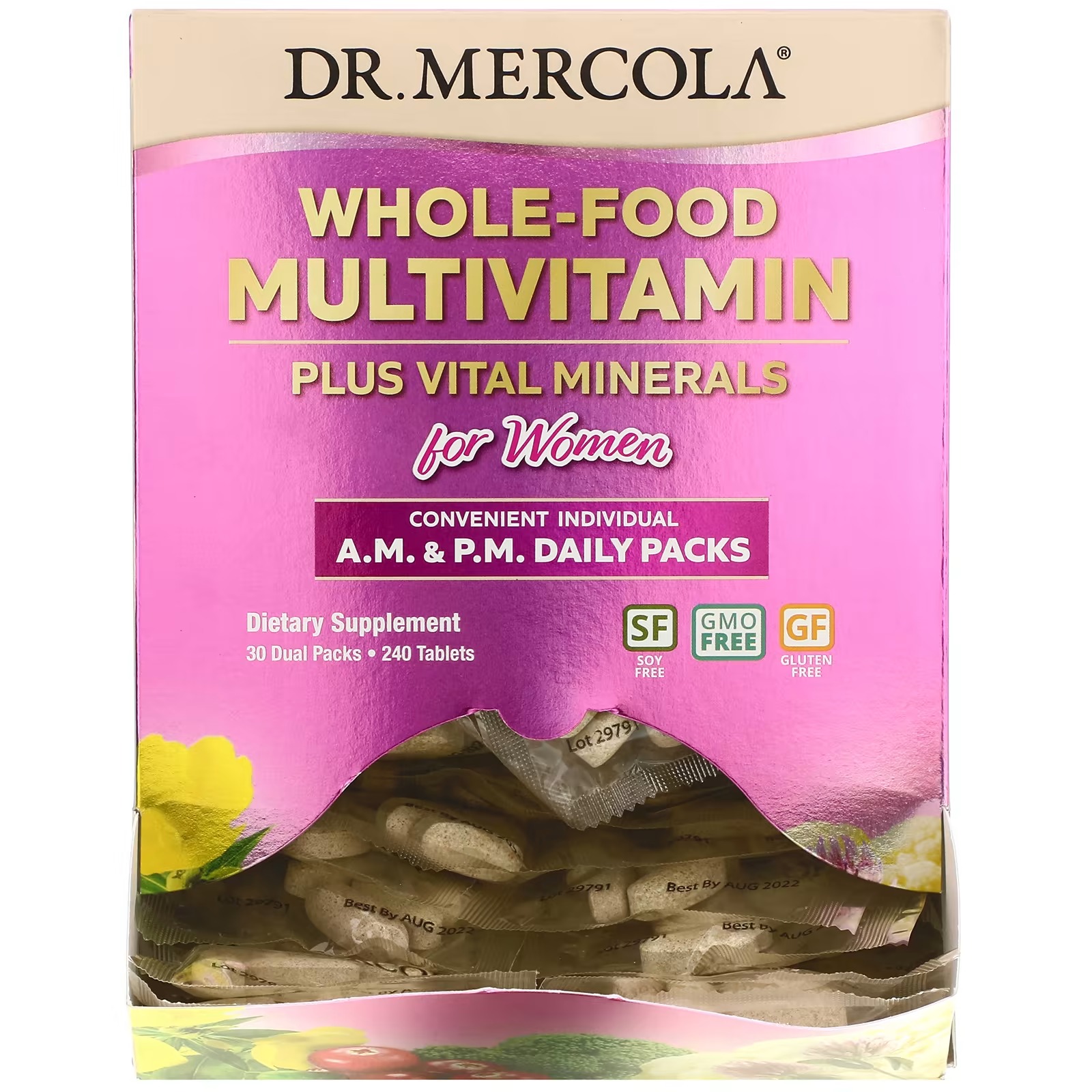 Dr. Mercola, Whole-Food Multivitamin Plus Vital Minerals for Women, A.M. & P.M. Daily Packs, 30 Dual Packs_1
