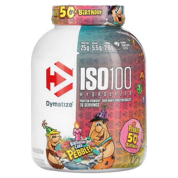 Dymatize, ISO100 Hydrolyzed, 100% Whey Protein Isolate, Birthday Cake Pebbles, 5 lb (2.3 kg)_1