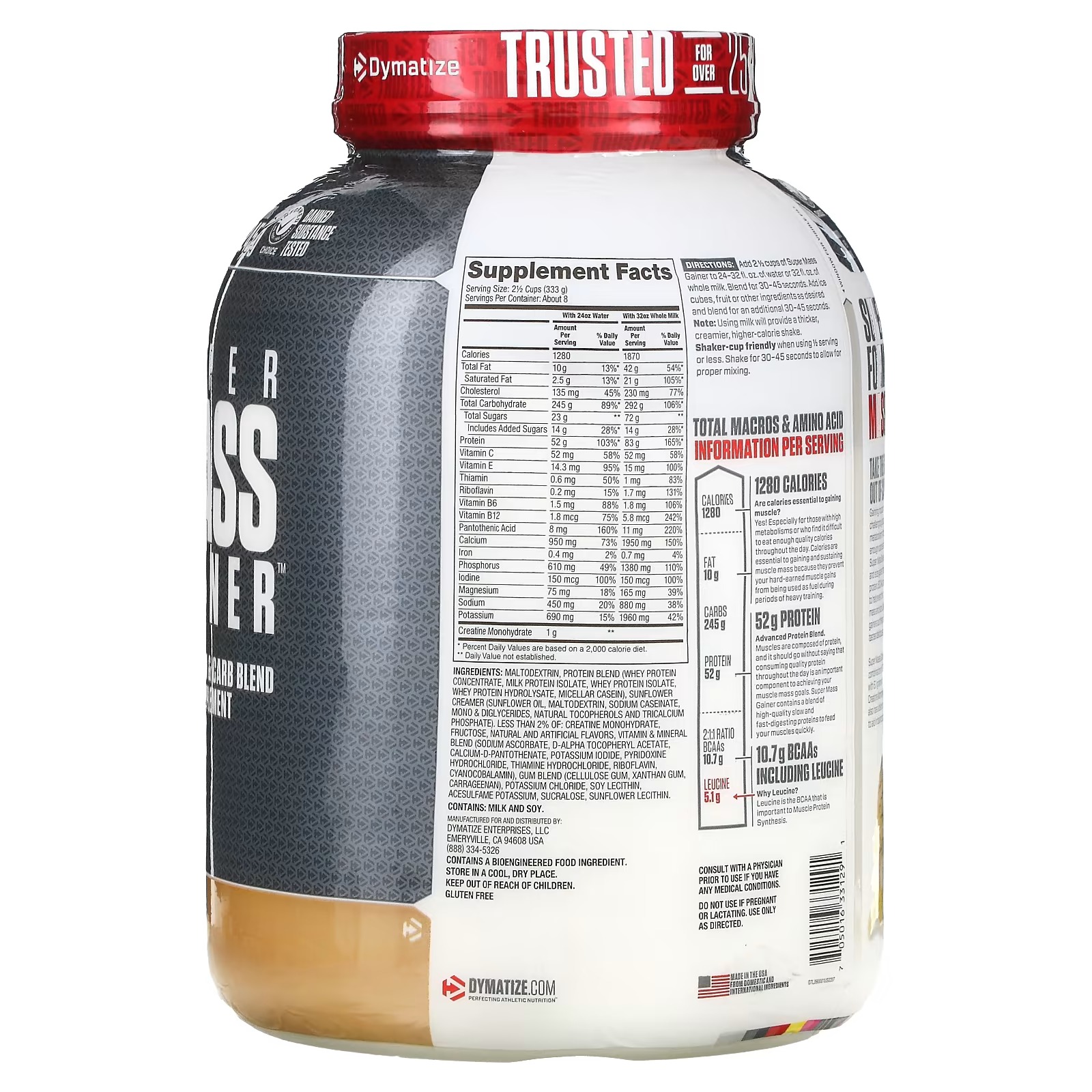 Dymatize, Super Mass Gainer, Gourmet Vanilla, 6 lbs (2.7 kg)_1