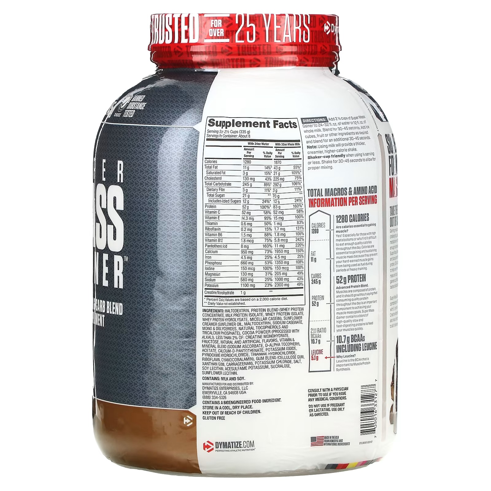 Dymatize, Super Mass Gainer, Rich Chocolate, 6 lb (2.7 kg)_1
