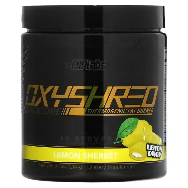 EHPlabs, OxyShred, Hardcore Thermogenic Fat Burner, Lemon Sherbet, 9.3 oz (264 g)