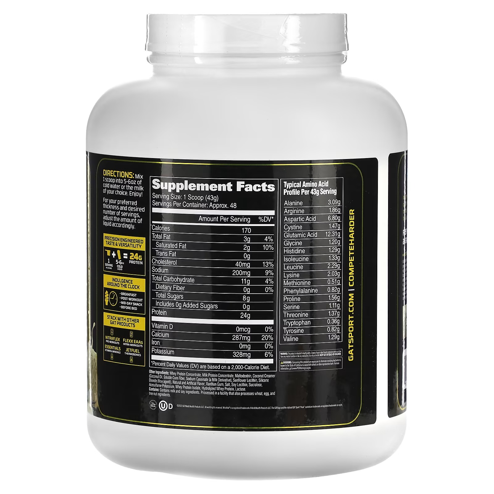 GAT, Whey Matrix, Quad-Blend Whey Protein Complex, Vanilla Ice Cream, 4.5 lbs (2.06 kg)_1