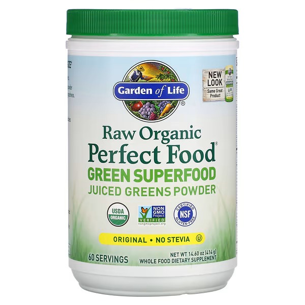 Garden of Life, Raw Organic Perfect Food, Green Superfood, Juiced Greens Powder, Original, 14.6 oz (414 g)
