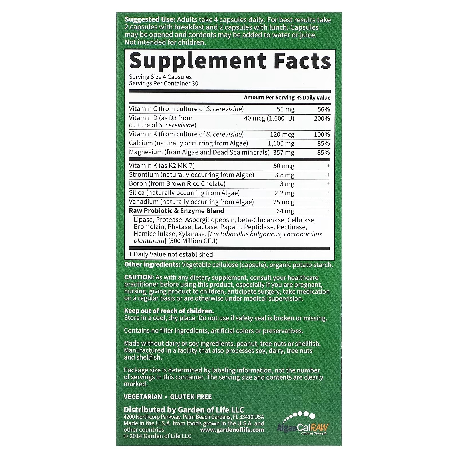 Garden of Life, Vitamin Code, RAW Calcium, 120 Vegetarian Capsules_1_11zon