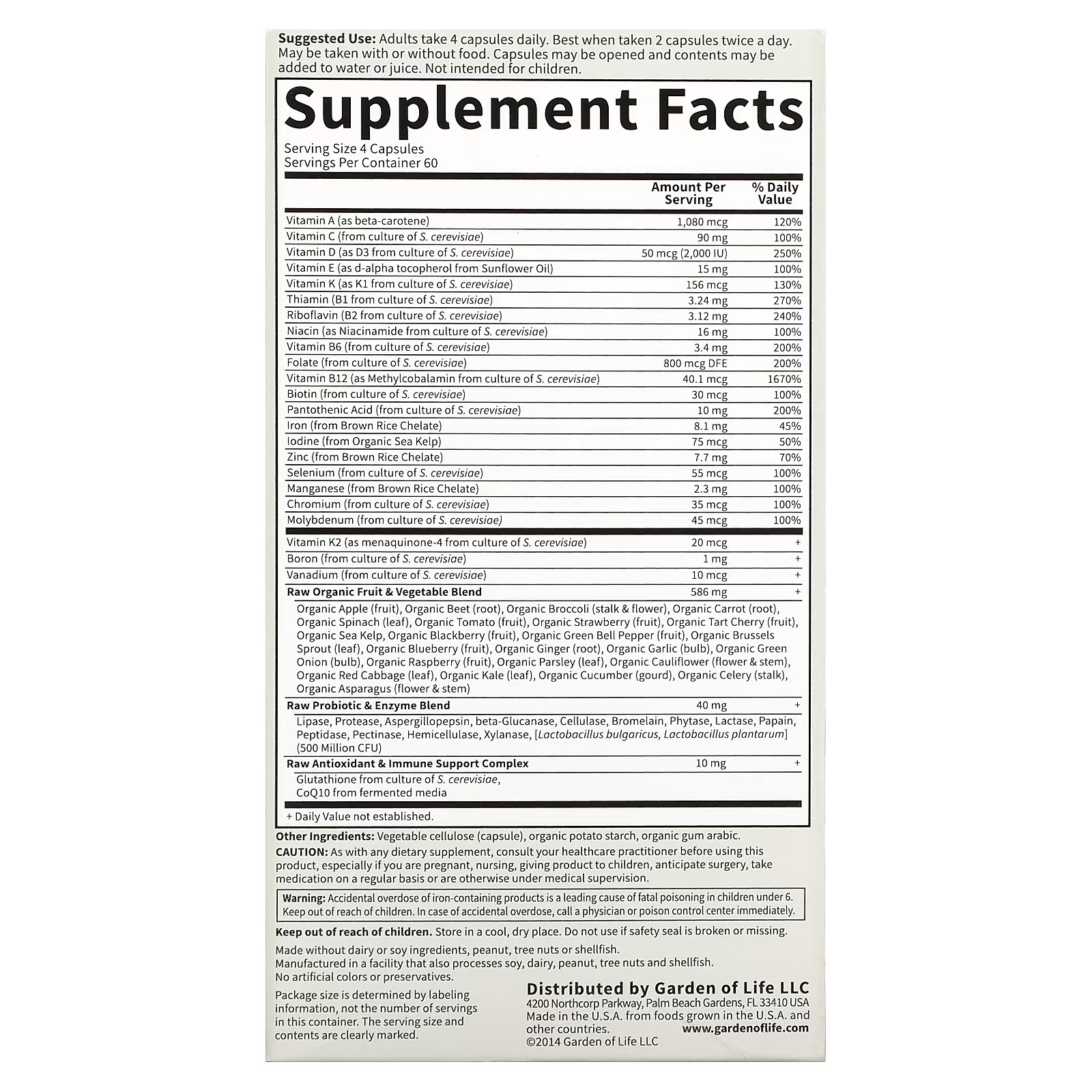 Garden of Life, Vitamin Code, Whole Food Multivitamin for Women, 240 Vegetarian Capsules_2