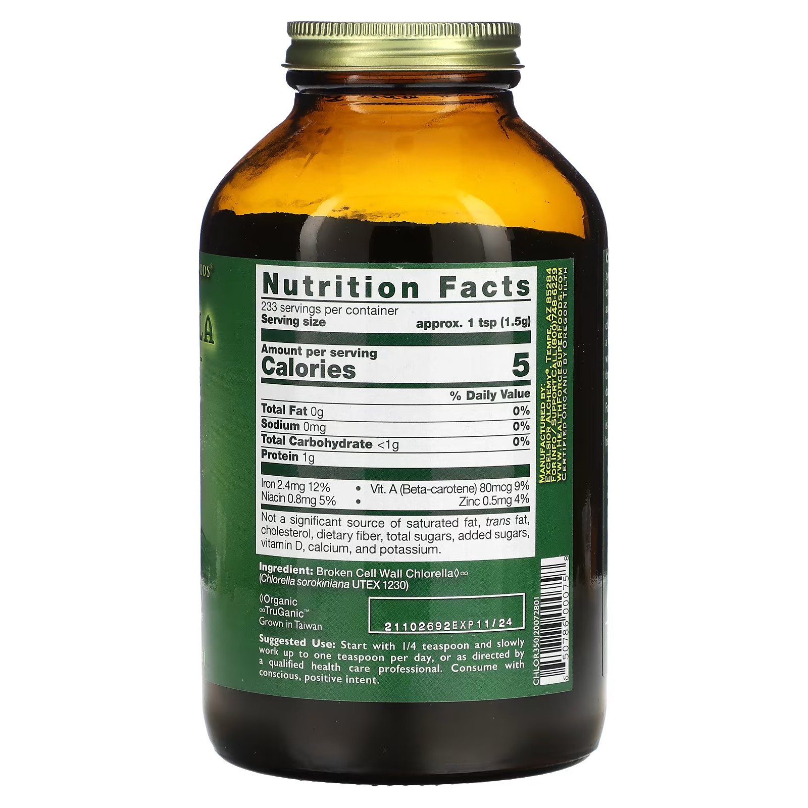 HealthForce Superfoods, Chlorella Manna, 12.34 oz (350 g)1