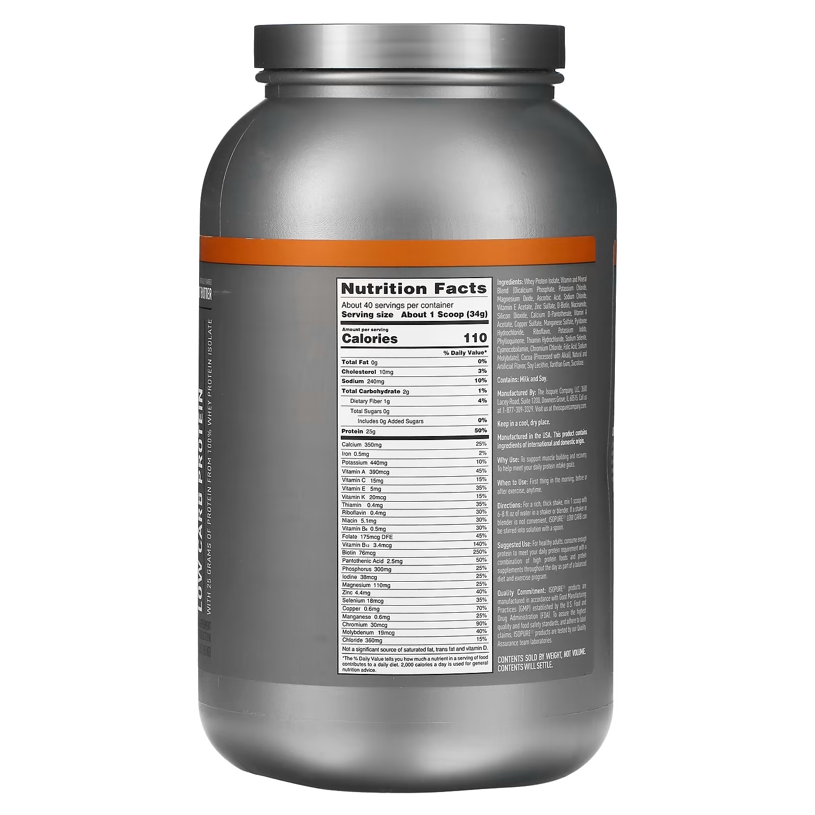 Isopure, Low Carb Protein Powder, Chocolate Peanut Butter, 3 lb (1.36 kg)_1