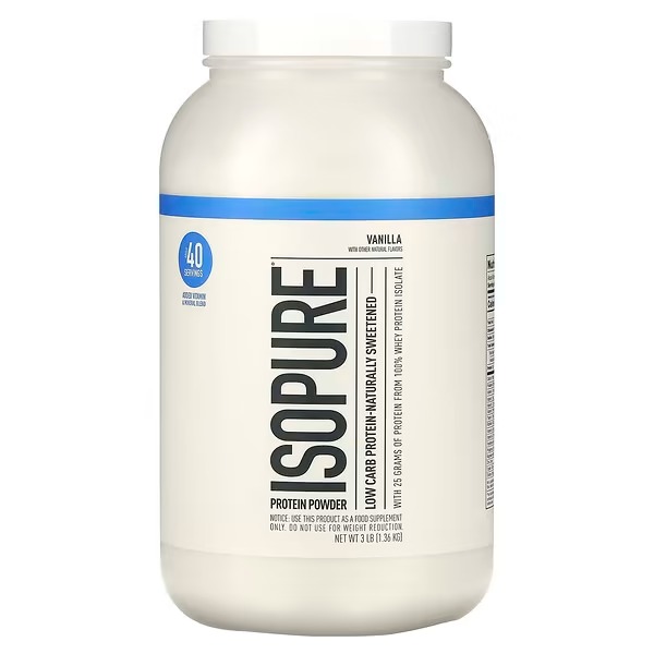 Isopure, Low Carb Protein Powder, Vanilla, 3 lb (1.36 kg)