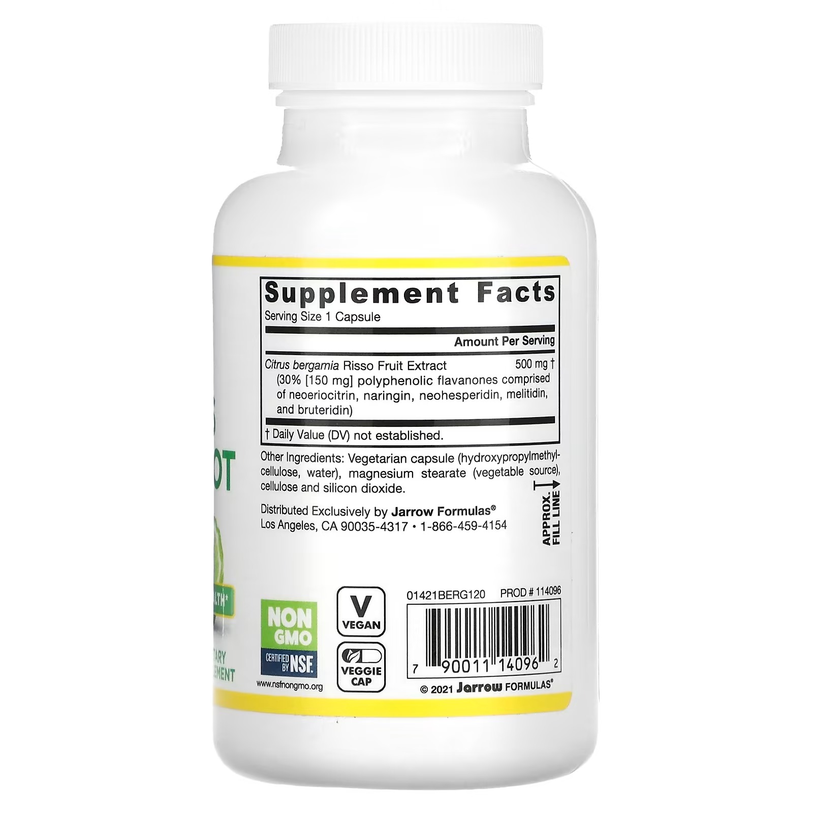 Jarrow Formulas, Citrus Bergamot, 120 Veggie Caps-1