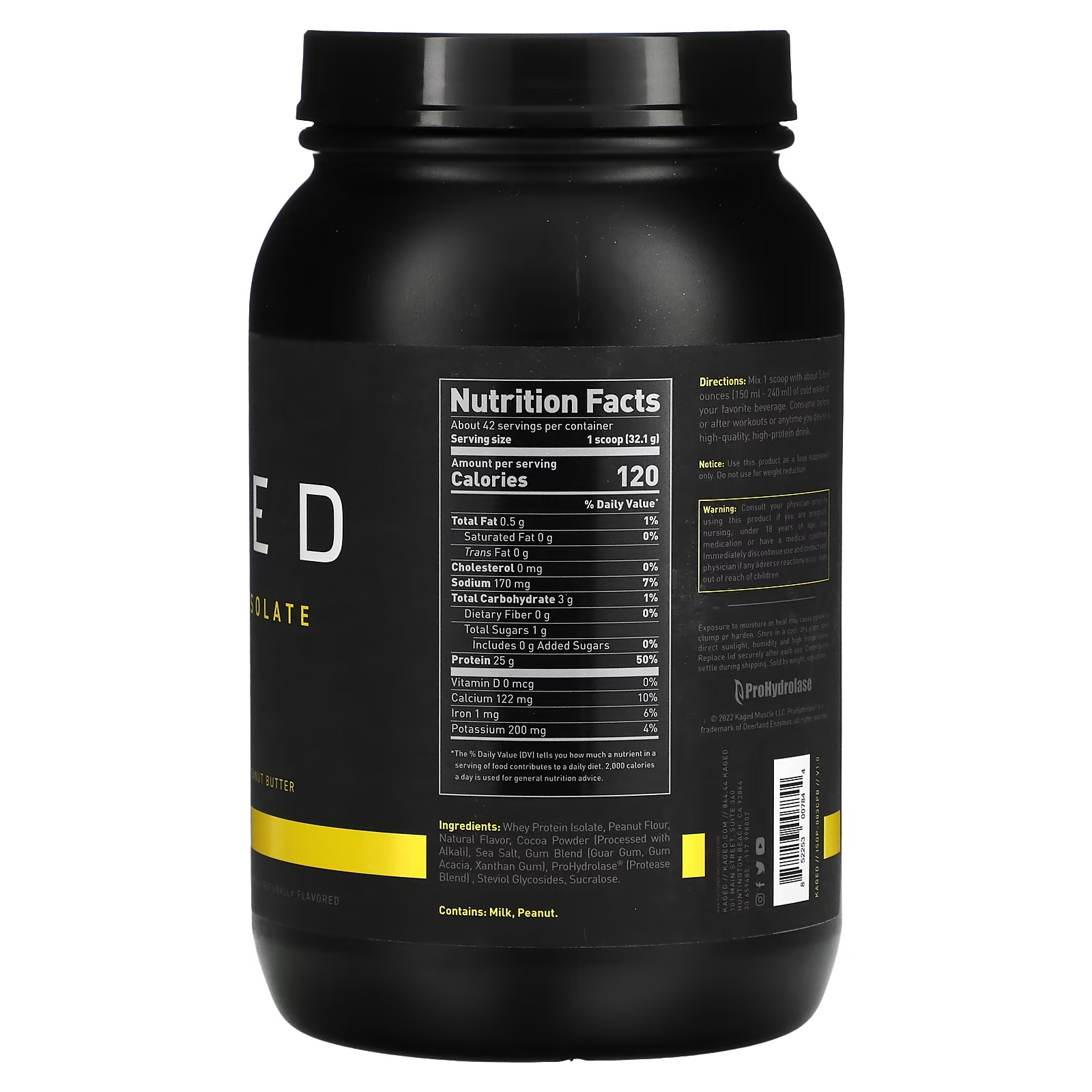 Kaged, Whey Protein Isolate, Chocolate Peanut Butter, 3 lb (1.35 kg)_1