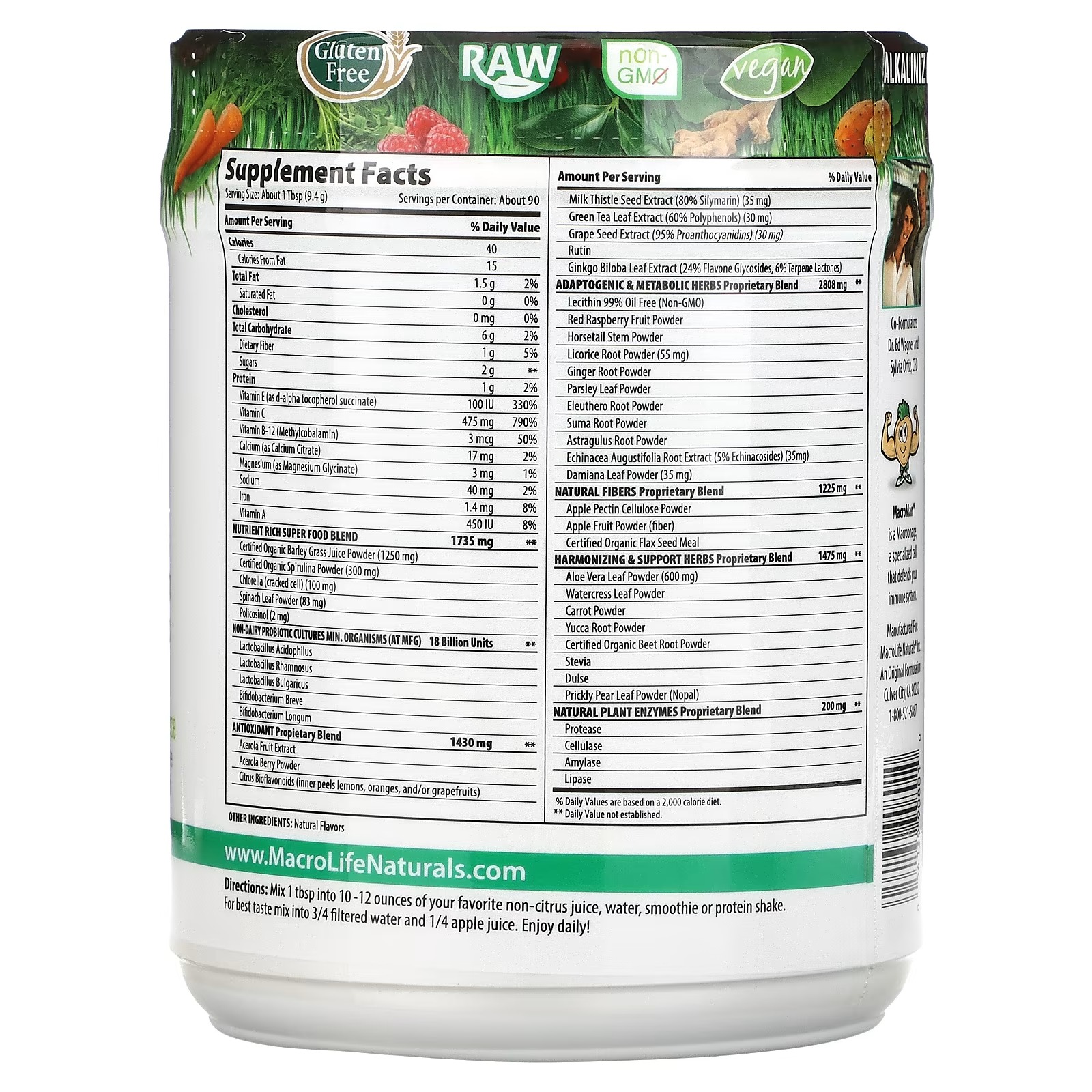 Macrolife Naturals, Macro Greens, Superfood, 30 oz (850 g)_1