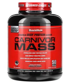 MuscleMeds, Carnivor Mass, Anabolic Beef Protein Gainer, Cookies & Cream, 5.8 lbs (2,632 g)