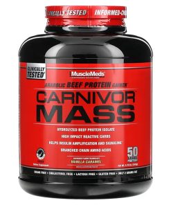 MuscleMeds, Carnivor Mass, Anabolic Beef Protein Gainer, Vanilla Caramel, 5.78 lbs (2,618 g)