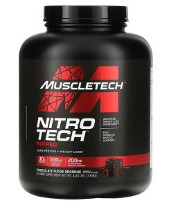 MuscleTech, Nitro Tech Ripped, Lean Protein + Weight Loss, Chocolate Fudge Brownie, 4 lbs (1.81 kg)