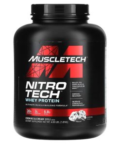 MuscleTech, Nitro Tech, Whey Protein, Ultimate Muscle Building Formula, Cookies and Cream, 4 lbs (1.81 kg)