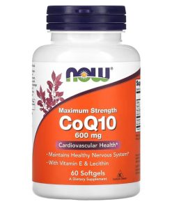 NOW Foods, CoQ10 with Vitamin E & Lecithin, Maximum Strength, 600 mg, 60 Softgels