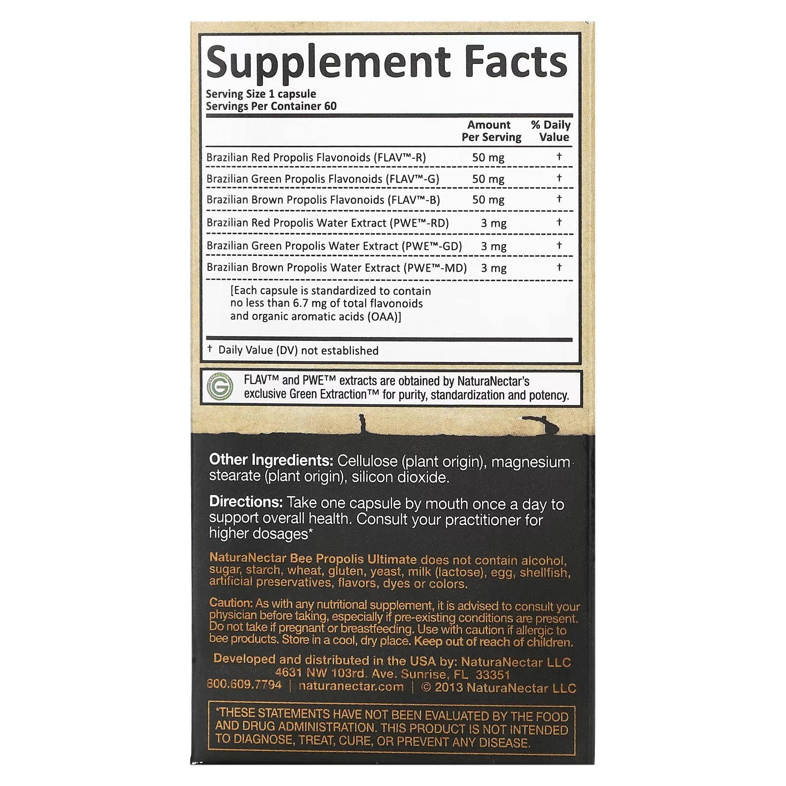 NaturaNectar, Bee Propolis Ultimate, 60 Vegetable Capsules_2