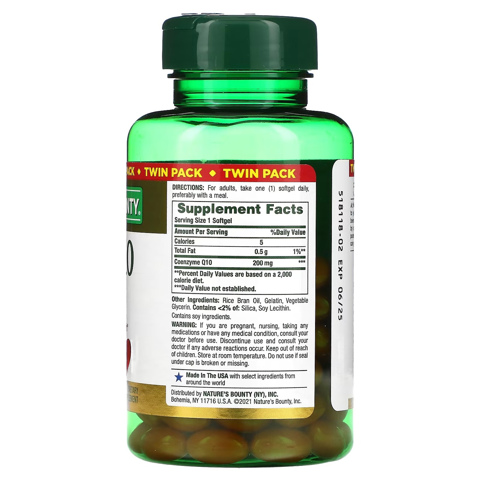 Nature's Bounty, Co Q-10, Twin Pack, 200 mg, 2 Bottles, 80 Rapid Release Softgels Each_1