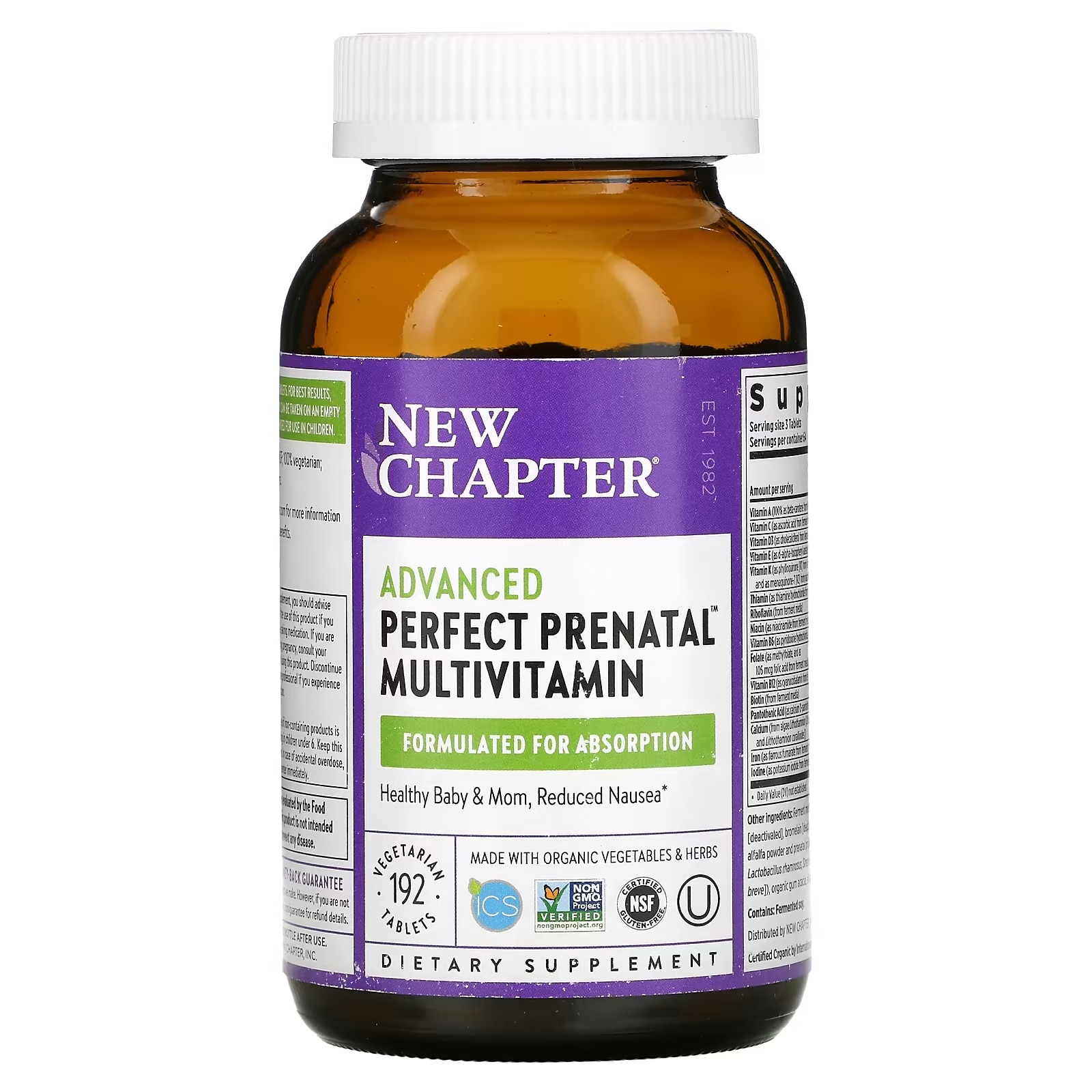 New Chapter, Advanced Perfect Prenatal Multivitamin, 192 Vegetarian Tablets_1
