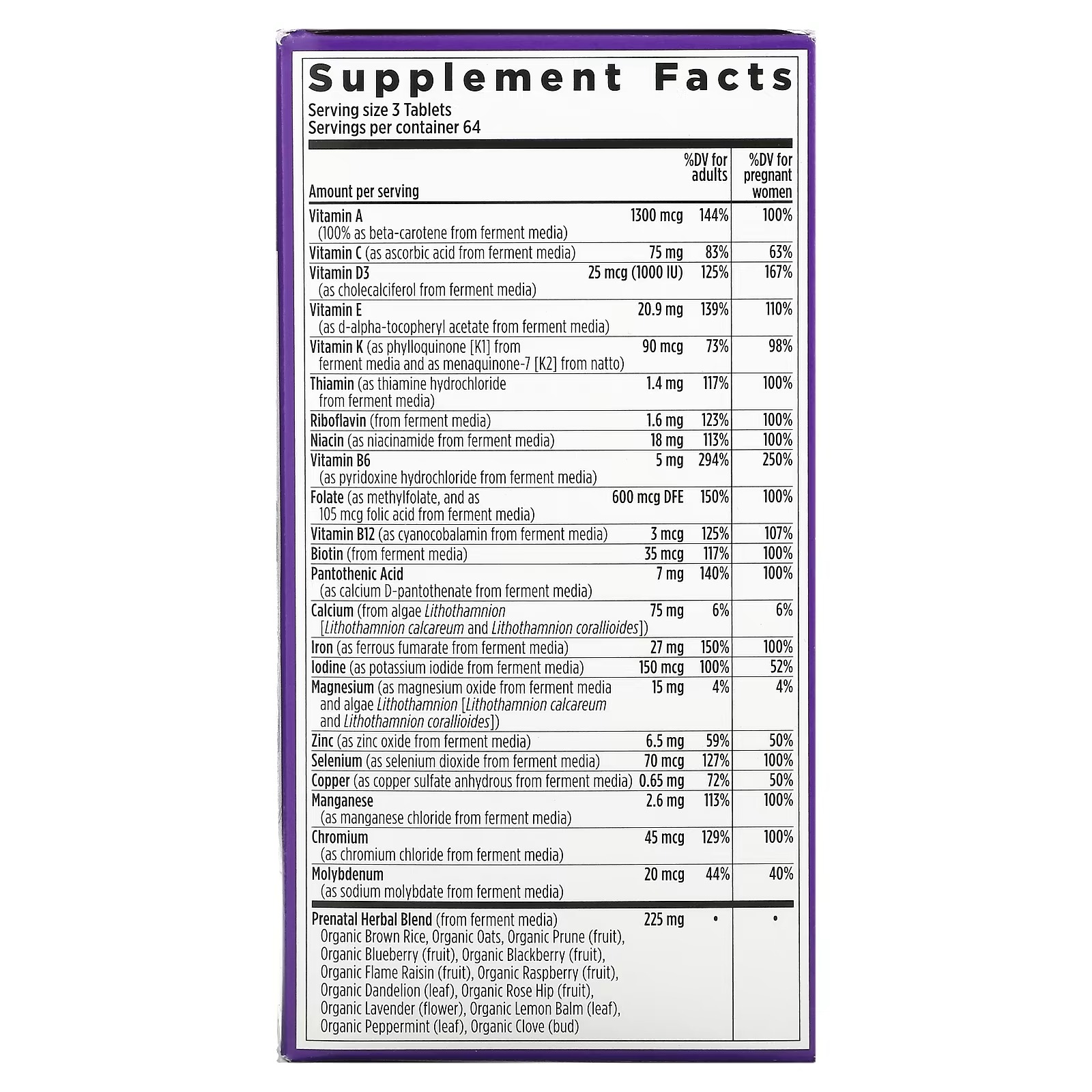 New Chapter, Advanced Perfect Prenatal Multivitamin, 192 Vegetarian Tablets_2
