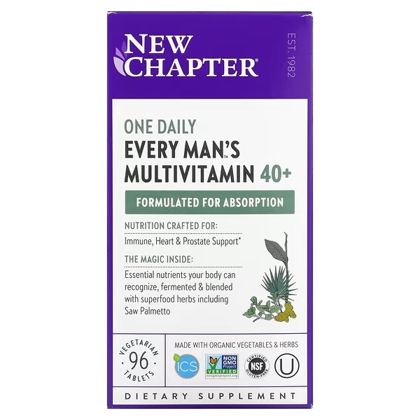 New Chapter, Every Man's One Daily 40+ Multivitamin, 96 Vegetarian Tablets