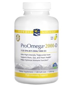 Nordic Naturals, ProOmega 2000-D, Lemon , 1,250 mg, 120 Soft Gels