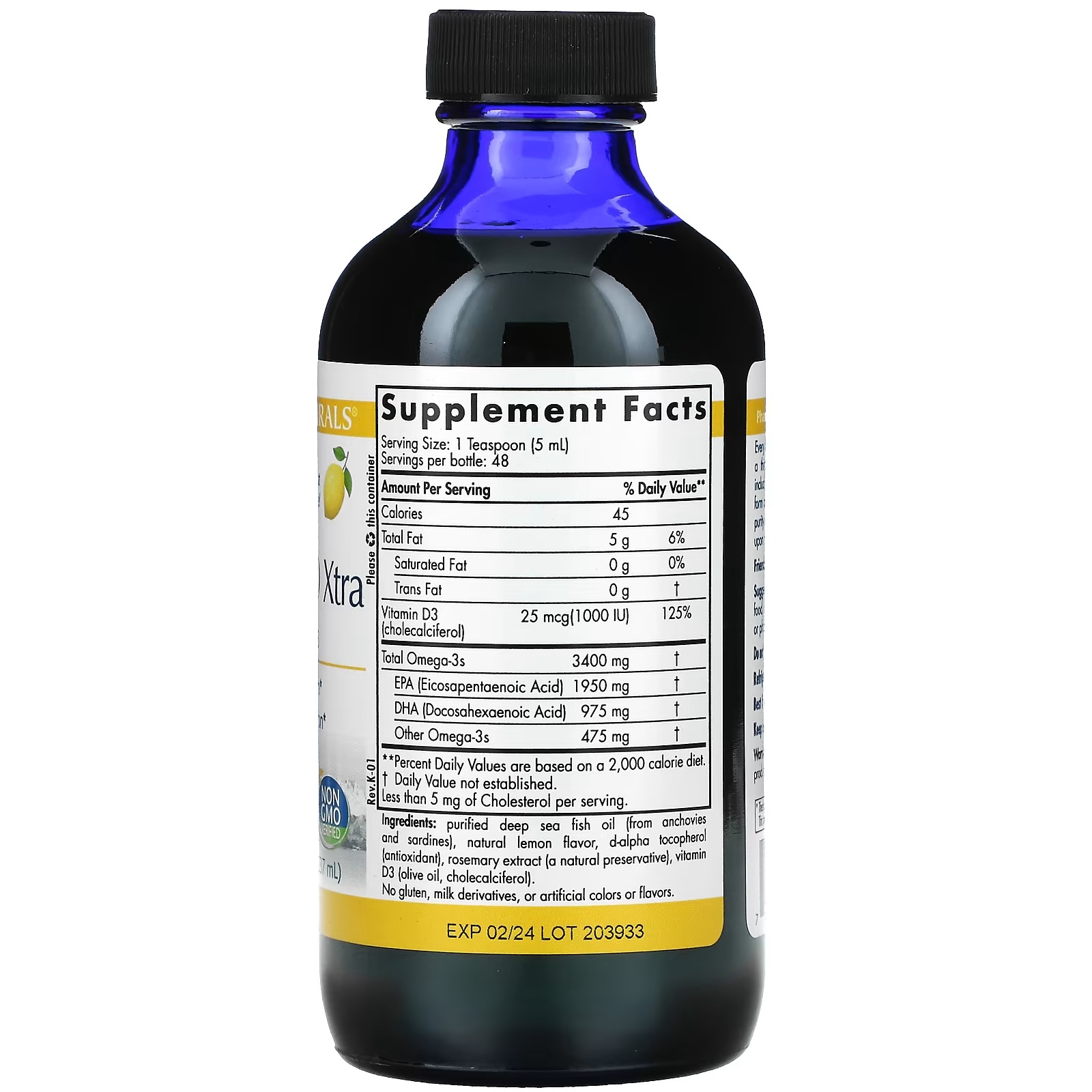 Nordic Naturals, ProOmega-D Xtra, Lemon, 8 fl oz (237 ml)_1