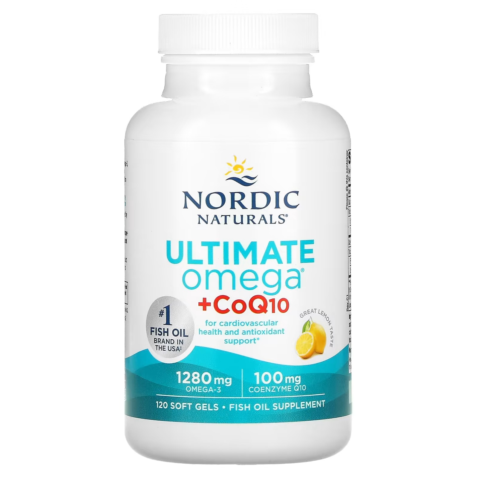 Nordic Naturals, Ultimate Omega + CoQ10, Lemon, 640 mg, 120 Soft Gels_1