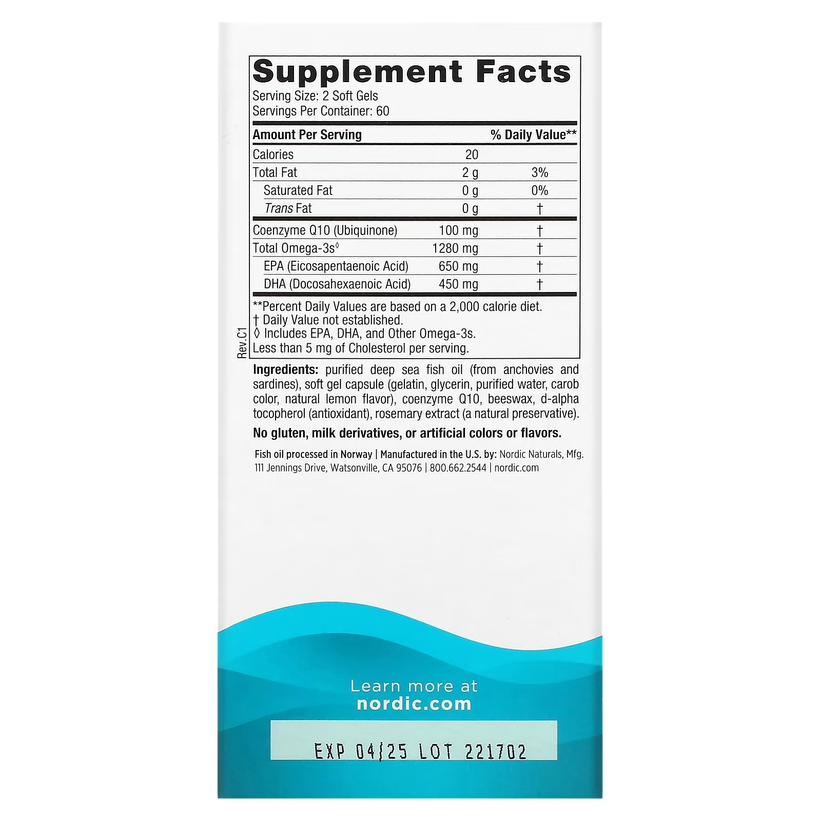 Nordic Naturals, Ultimate Omega + CoQ10, Lemon, 640 mg, 120 Soft Gels_2