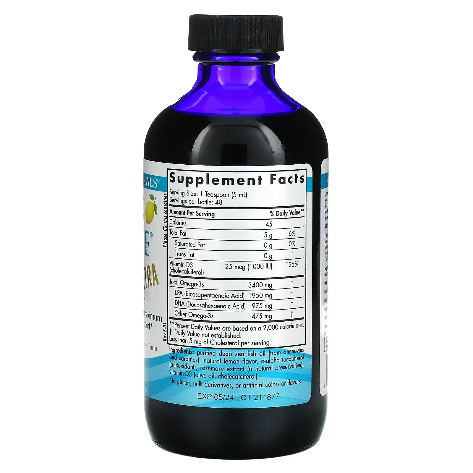 Nordic Naturals, Ultimate Omega Xtra, Lemon, 8 fl oz (237 ml)_1