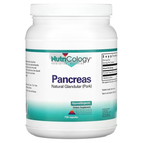 Nutricology, Pancreas, Natural Glandular (Pork), 720 Capsules_1