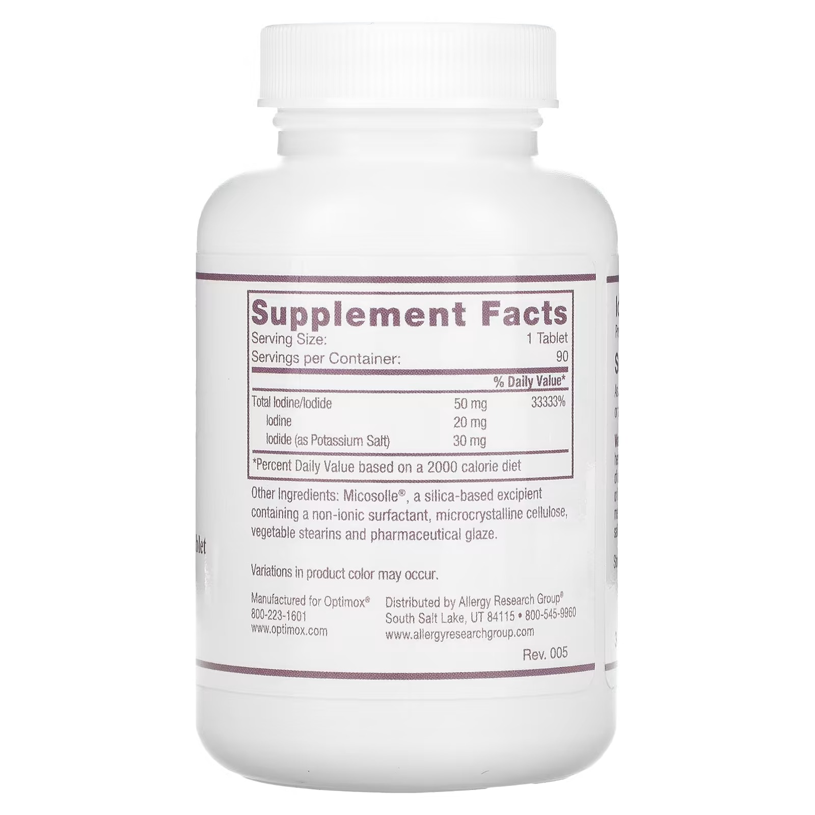 Optimox Corporation, Iodoral, 50 mg, 90 Tablets_1