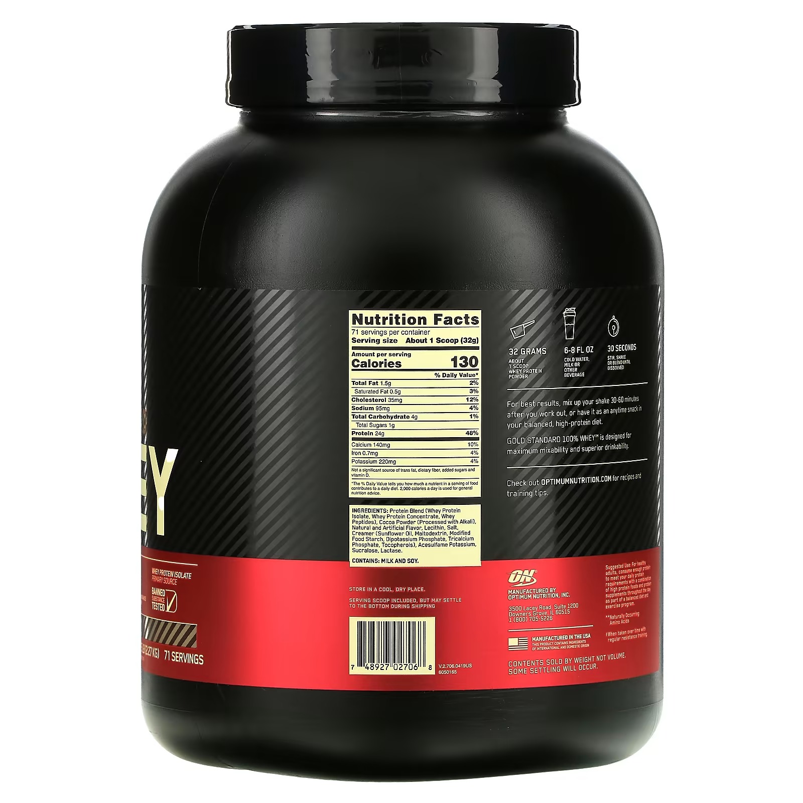 Optimum Nutrition, Gold Standard 100% Whey, Chocolate Coconut, 5 lb (2.27 kg)_1