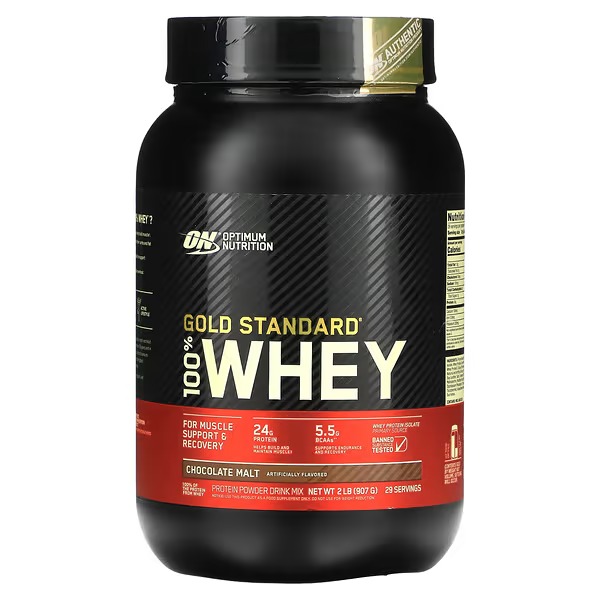 Optimum Nutrition, Gold Standard 100% Whey, Chocolate Malt, 2 lb (907 g)_1