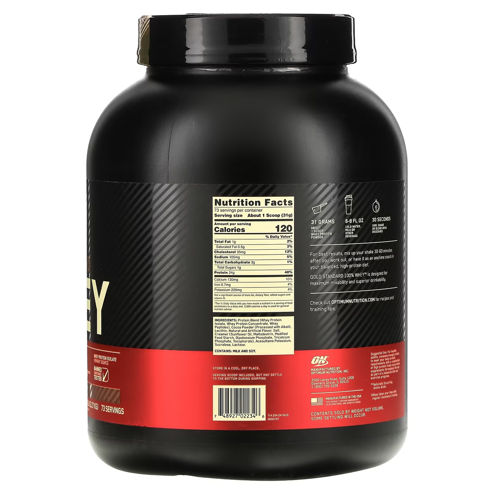 Optimum Nutrition, Gold Standard 100% Whey, Chocolate Malt, 5 lb (2.27 kg)_1